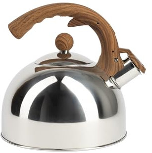 BERGNER Tea Lovers - TEAPOT DE 2,3-MISE - Fabriqué en acier inoxydable de très bon et en bois et en bois - saillant pour le café et le thé - Site adapté à tous les types d'incendies