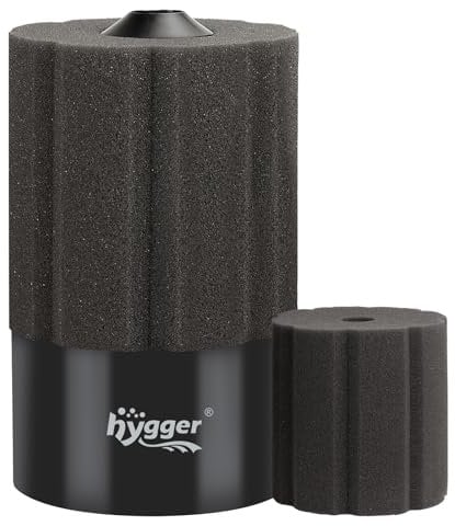 hygger Aquarium Sponge Filter, Fish Tank Filter, Submersible Internal Foam Aquarium Filter for 250-568L Breeding Fry Shrimp Snails Betta Tank with Filtered Ceramic Balls and Spare Sponge(L)