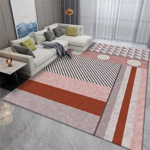 decoration chambre bebe fille home design moquette entretien facile Design géométrique rose gris irrégulier accessoires de canapé à motif irrégulier décontracté et durable anti glisse pour tapis 140x2