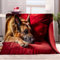 Tier Deutscher SchäFerhund Fleecedecke 70x100cm L Kuscheldecke Flauschig Weiche Flanell Decke als Sofadecke Tagesdecke, Rot Geschenk Kuscheldecke für Mädchen Jungen