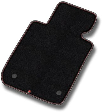 MatsMore Velours Fahrermatte 1-teilig passt für Opel Astra G 1998-2009 - Premium, Leder, Rot und weiß Fahrerseite - Erleben Sie neuen Fahrkomfort mit einem Velours- Fahrermatte passend für Ihr Auto