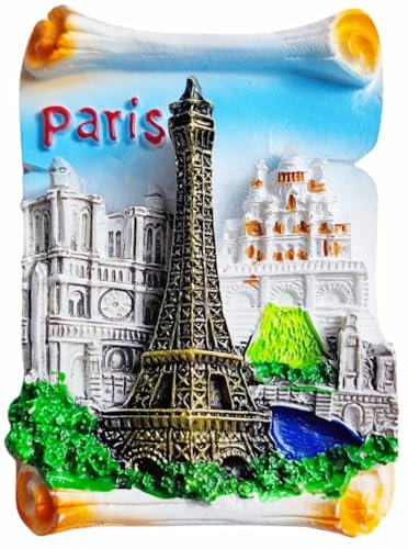 Imanes de nevera 3D para decoración de nevera, diseño de Paris France Tourist Souvenirs