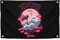 90 x 150 cm große schwarze und rosa Tokyo-Flagge – Japanisches gutes Design für Wanddekoration – Japan-Nationalflaggen – Banner mit Bild Kranich vor dem Hintergrund der Berge – coole Flaggen für