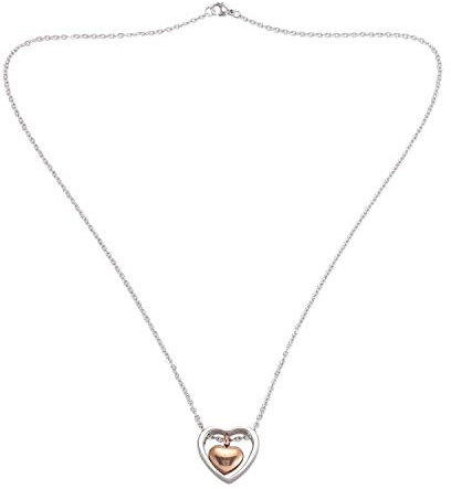 ANNJUC Double Heart Rose Gold Cremation Urn Necklace Pendant Funnel Fill Kit Keepsake Memorial Ashes