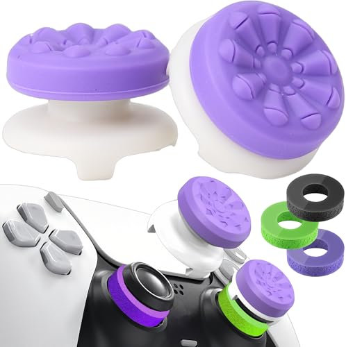 STAY GENT Joystick Thumbstick Grips para PS5 PS4 Mando, 2 Silicona Tapas Thumbstick + 3 Joystick Anillos Esponja Asistencia Control PS5 Objetivo Asistir Compatible con Joystick PS5 PS4 Accesorios