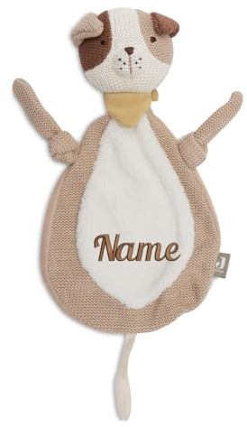 Elefantasie Schnuffeltuch mit Name Bestickt Kuscheltuch personalisiert REH Geschenk zur Geburt (Hund)
