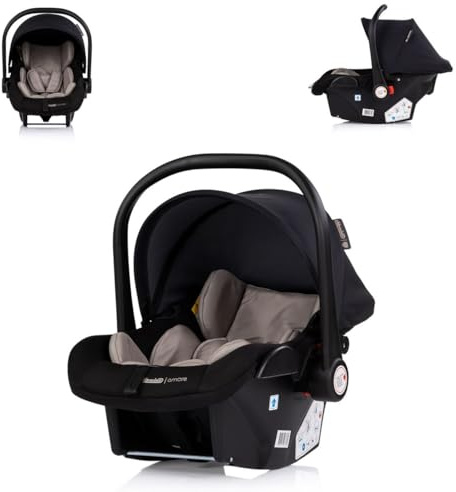 Chipolino Babyschale Amore i-Size Gruppe 0+ (0-13 kg) Kissen Griff verstellbar black