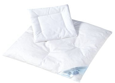 Zöllner 4811120000 – Kindersteppbett-Set Zöllner Feder/Daune, Gr. 80x80 + 35x40 cm, Füllung 400 g + 60 g