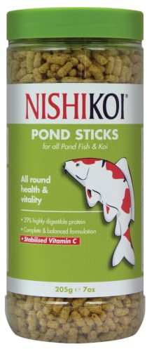 Nishikoi Pond Sticks Complete Food for Koi and Pond Fish - 205g