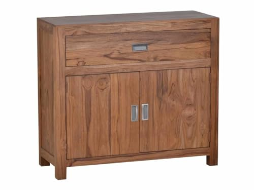 MiaMöbel Unterschrank Bhatang 90x80x35 cm Modern Massivholz Teak Braun