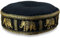 livasia Meditationskissen mit Thaiseide - Ø 45x15cm - Yogakissen mit Kapok, Pouf, Bodenkissen für Yoga und Zen Meditation, Sitzkissen für Garten und Balkon, Zafukissen (Schwarz/Elefanten Seide)