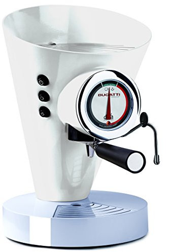 BUGATTI, Diva Evolution, Machine à Café Expresso et Cappuccino, pour Café Moulu et Dosettes, Fonction Vapeur Non-Stop, 15 Bar, 950 W, Capacité 0,8 Litre, Design Élégant (Blanc)