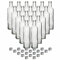 gouveo Set 20 bottiglie in vetro 500 ml Maraska con tappo a vite argento - bottiglia in vetro vuota con coperchio per il riempimento - bottiglia quadra per liquore, olio, aceto (MFET500S)