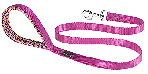 Ferplast Daytona G Guinzaglio per Cani Extraresistente - Morbida Impugnatura Imbottita - Pratico Porta Sacchetti Igienici - Antiabrasione - Design Italiano - 120 x 1,5 cm, Viola