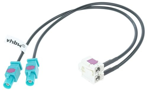 vhbw Antenne Doppel-Fakra (B) Adapter kompatibel mit Audi VW RCD500 | RCD310, RCD 500, RCD 310 Autoradio, Auto - Adapter-Kabel, 9 cm