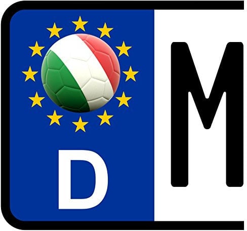 benobler Italia 3 x Kennzeichen-Aufkleber Ball Italien Flagge KFZ Motorrad FanShirts4u Vinyl Outdoor Auto Motorrad Boot Fenster Glasscheibe 3 Count Rechteckig Wiederverwendbar Wasserfest Blau