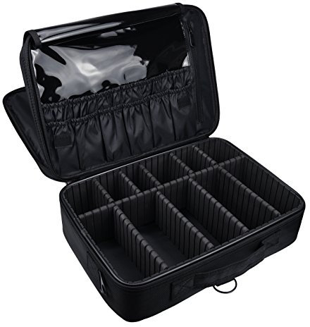 DCCN Beauty Case, Borsa Trucco da Viaggio Portatile Borsa Grande Capacit (L-nero)