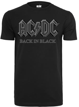 Merchcode Men's ACDC Back in Black Tee S T-Shirt, S