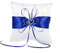 Shanrya Ringkissen Hochzeit, 20cmx20cm Blaues Seidenband Ringkissen Hochzeit Ringhalter Hochzeit Strumpfband Hochzeit mit Bowknot Doppelten Herz Aus für die Hochzeit Weiß (Blau)