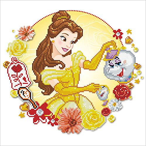 Diamond Dotz CD-851000107 Disney Princess Belle´s World, ca. 40 x 40 cm groß, Diamond Painting, Malen mit Diamanten, funkelndes Bild zum Selbstgestalten, für Kinder und Erwachsene