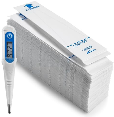 Thermometer-Sondenabdeckungen – 100 Stück – Universal- und Einweg-Sondenabdeckungsbox für digitales Thermometer für genaue digitale Mund-, Rektal- und Achselhygiene