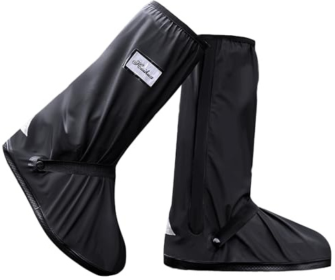 USHTH Black Waterproof Rain Boot Shoe Cover with reflector (1 Pair)XX-Large