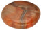 Edelstein Scheibenstein 3-5 cm + Edelsteinkarte | Handschmeichler Taschenstein Massagestein | Lebensquelle Plus (Versteinertes Holz, braun-rot)