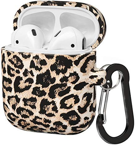 ALNBO Kompatibel mit AirPods-Hülle, weiche Silikon-Schutzhülle für AirPods 2 & 1, Front-LED sichtbar (Leopard)