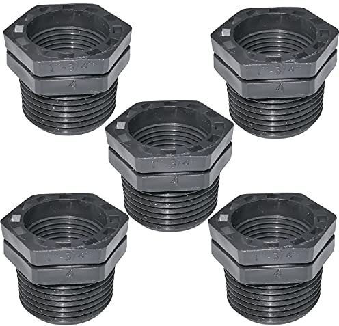 AERZETIX - C51851 - Juego de 5 reductores de plástico macho/hembra 1''x3/4'' con tope interior para atornillar - pezón reducido macho/hembra para atornillar 10 bares