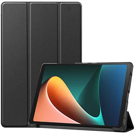 Young & Ming Cover per Xiaomi Pad 5/Xiaomi Pad 5 PRO de 11,0 Pollici Tablet 2021 Pelle PU Sottile Case con Auto Sveglia/Sonno, Nero