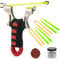 YVOOYV stainless steel slingshot outdoor hunting and fishing catapult There are 5 slingshot rubber bands + 50 steel balls + 100 clay balls