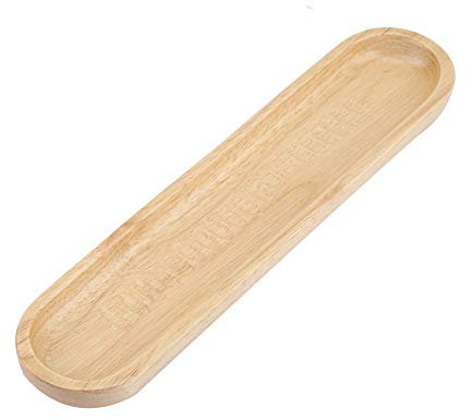Tiiyee Plato de Bandeja para Servir Sushi, Plato Rectangular de Madera Larga para Comer Alimentos entretenidos Borde Elevado Servir Queso Sushi Aperitivos Festivos para Restaurante en casa