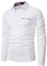 YCUEUST Coton Treillis Homme Manche Longue Polo Casual Basic Tennis Golf T-Shirt Blanc XL