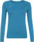 Crazy Fashion Long Sleeve Plain Tshirts for Women UK Round Scoop Neck Stretchy Formal Casual Basic Slim Fit Jersy Ladies Tee Top Plus Size 8-22 Turquoise