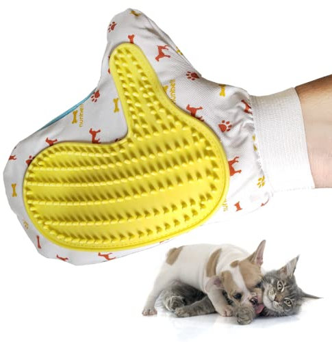 Gant brosse pour chien chat pour enlever les poils et le massage mignon animaux et nettoyage des poils longs et courts efficace pour la main droite