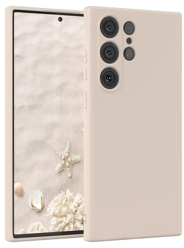 EAZY CASE - Silikonhülle für Samsung Galaxy S23 Ultra Hülle Silikon Case Beige weich stoßfeste Handyhülle Galaxy S23 Ultra Schutzhülle mit Kameraschutz Dünn Premium Schutz Cover TPU Phone Bumper Taupe