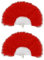 Lizzy 2 x Red Feather Fan | Handheld Folding Fan, 1920s Embroidered Vintage Fans Halloween Fancy Dress Costume Party Wedding Decoration