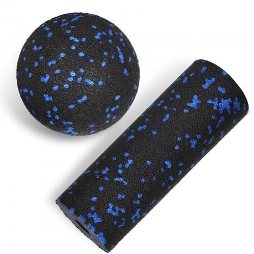Massage Foam Roller and Ball, EPP Muscle Massage Ball Set, Yoga Column Foam Roller and Ball, Medium-Hard Fascia Massage Roller for Back Legs Pain Relief or Deep Tissue Muscle Massage