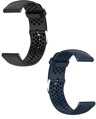 2 bracciali sportivi compatibili con bracciali Fossil Gen 6, 20 mm, cinturino di ricambio traspirante in silicone per orologio Fossil Gen 6 Wellness Smartwatch