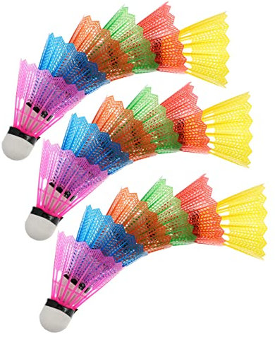 Happyyami 18 STK Badminton Facilitation Health Beginners Geschenkidee für Reisende Fähigkeiten Federbälle aus Kunststoff Sportbedarf Sicherheitsfederbälle Federball Pack der Vogel Plastik