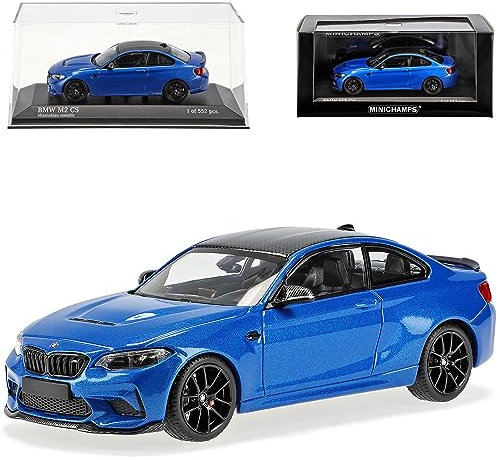 Generisch B*M*W 2er F22 M2 CS Competition Coupe Blau mit Schwarzen Felgen Modell 2013-2021 Version Ab 2020 limitiert 1 von 552 Stück 1/43 Minichamps Modell Auto