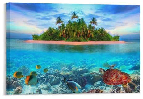 Puzzle 1000 Teile，Unterwasserwelt Und Insel，Papier Kinderspielzeug Dekompressionsspiel（38x26cm）-32
