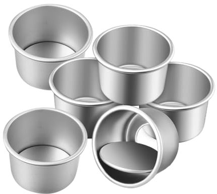 Ciieeo 6pezzi Teglie Per Torte Rotonde Lega Di Alluminio Con Fondo Rimovibile Per Cottura Di Dolci E Crostate