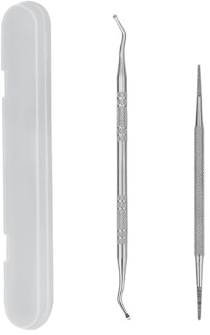EIROVYA 2 PCS Solleva Unghie Incarnite, Unghie Incarnite Piedi, Pedicure Utensile Lima (13cm& Lifter kit(14cm), Strumento di Pulizia del Letto Ungueale in Acciaio Inox