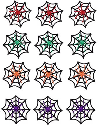 BEBEMOKO 12 STK Glitzer-Spinnennetz Halloween-Foto-Requisiten gefälschtes Spinnennetz funkeln Halloween Costume Halloween Kleidung neuartige Foto-Requisiten glitzernde Spinnennetze Plastik