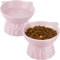 Katze Futternapf 2er Set erhöht mit 15° Neigung Design, katzennapf Keramik Übergroßer, erhöhter katzennapf für Anti-Erbrechen, futternapf erhöht für Futter und Wasser, perfekt für Katzen,Welpen (Pink)