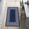 renoazul® Bordered Design Non-slip Rug With Low Profile Hallway Runner, 80 x 150 cm - Navy - Greeky Front Door Mat Inside Washable Rug, Kitchen Rug And Rugs For Living Room.