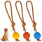 ChanraingYee 3 Stück Hundeball Mit Schnur, 5cm Ball mit Seil, Wurfball für Hunde, Ball mit Schnur Hunde, Ball Hunde, Spielball Wurfspielzeug