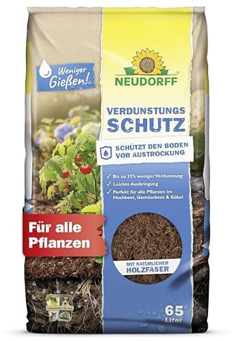 Neudorff Verdunstungsschutz – Schützt den Boden vor Austrocknung und Verdunstung von Wasser. Weniger gießen, auch in Trockenperioden, 65 Liter
