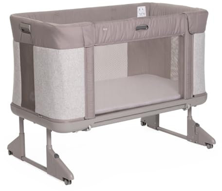 Chicco Next2Me Forever, Cuna Bebé Lateral, Compatible con Varias Camas, Cuna Bebé 3 en 1, Altura Ajustable, Buena Circulación de Aire, 4 Ruedas, Colchón Incluido